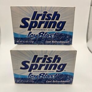 Vintage Irish Spring Icy Blast Deodorant Soap 3 Bars 4.5oz Each Sealed USA